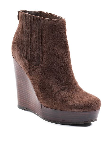 michael kors brown ankle boots|Michael Kors wedge boots brown.